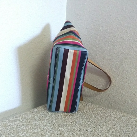 Coach Multicolored Fabric Leather Trim Bag - Picture 3 of 7